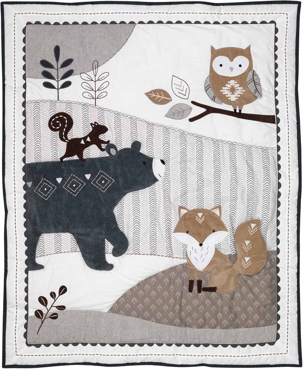 Lambs & Ivy Woodland Forest Animal Nursery 5-Piece Baby Crib Bedding Set - Gray