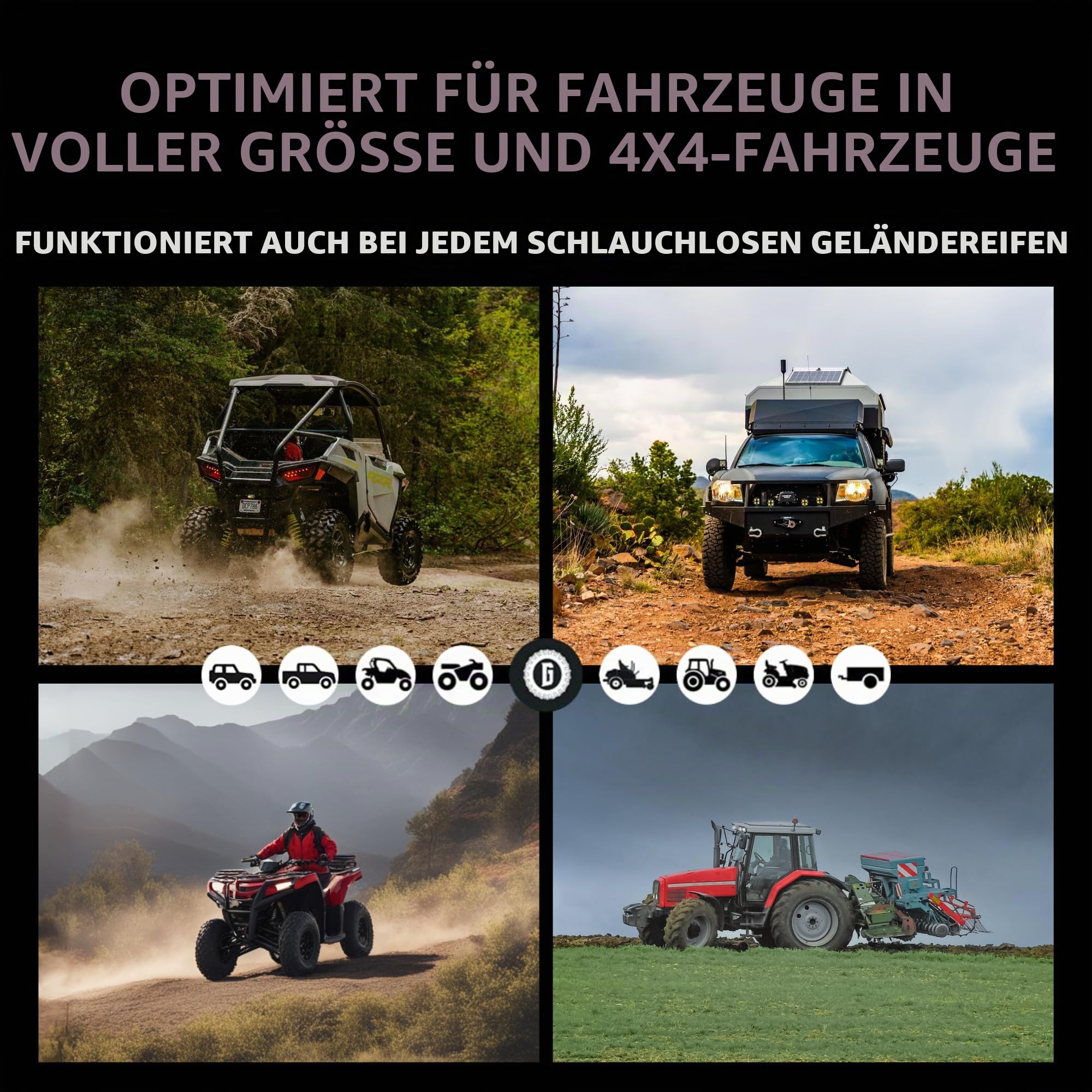 GlueTread Seitenwand-Reifenreparatur-Set, Seitenwand-Reifenflicken-Set, Flickenreparatur-Set für Geländefahrzeuge, verbesserte Gummi-Formel, kein Beschleuniger erforderlich, 10 Minuten Aushärtungszeit