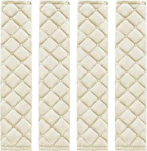 Tatuo Paquete de 4 Fundas para Cinturón de Seguridad Extra Largas Almohadillas para Cinturón de Seguridad para Automóvil Suaves y Cómodas Fundas