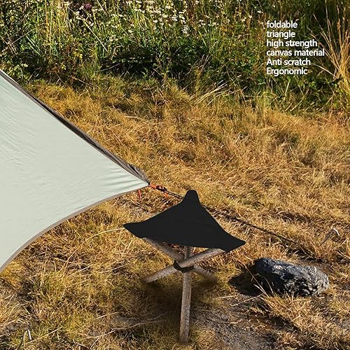 Miniatura 5 de Fdit Trípode taburete de tela portátil plegable hecho a mano triángulo plegable taburete de camping paño para pesca, camping, senderismo, montañismo