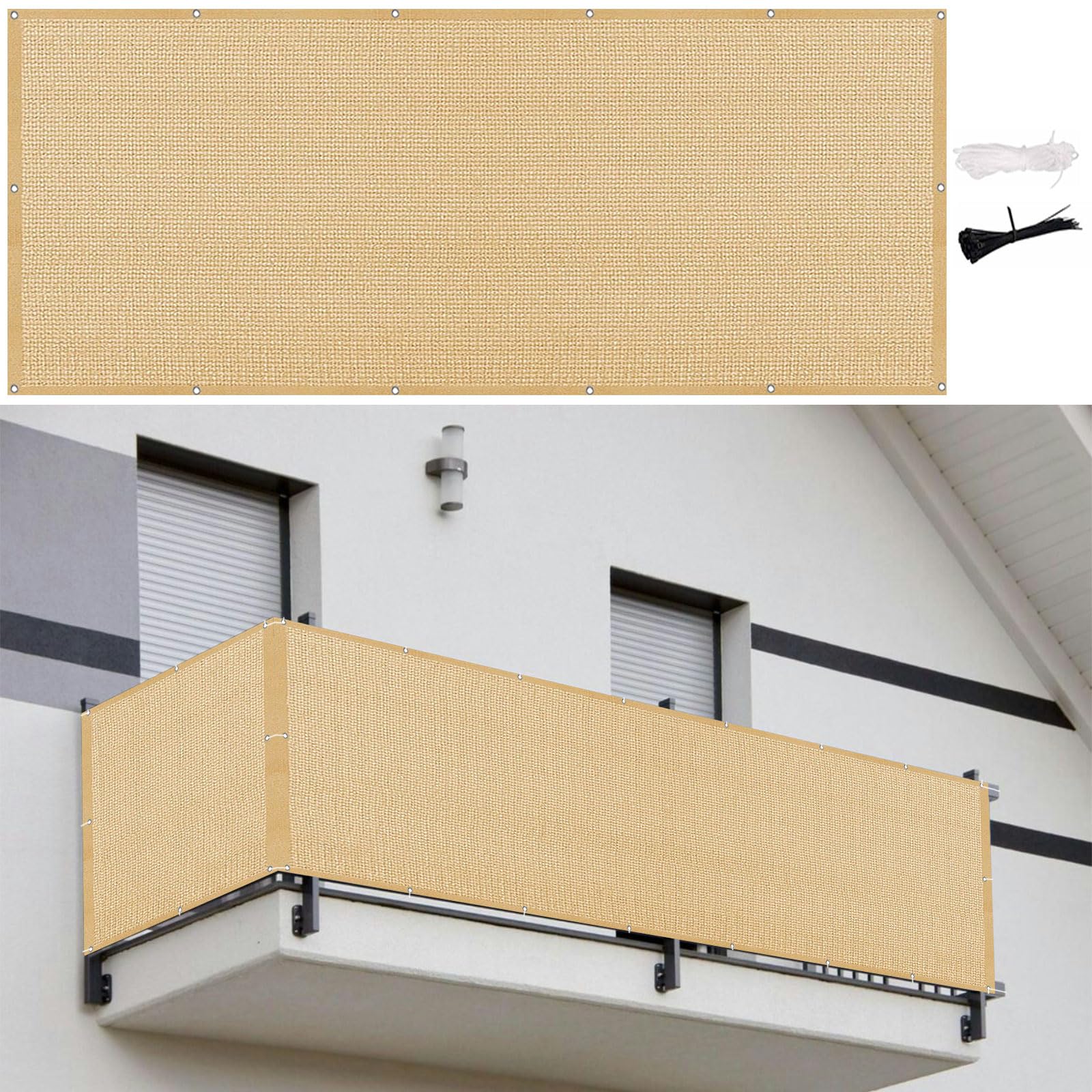 Brise vue balcon anti-UV pour bloquer le vis-à-vis sur le terrain