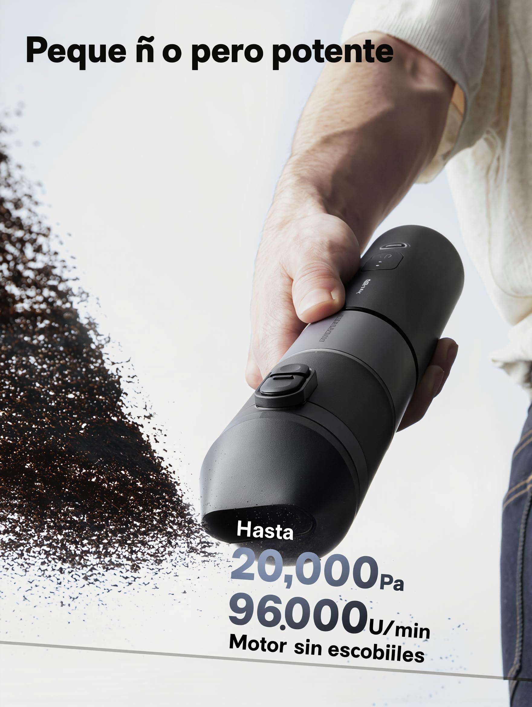 HOTO Aspirador de Mano para Coche, Aspirador Coche Potente de 20.000 Pa | Mini aspiradora sin cable 4 en 1: soplador, inflador, vacío, coche, hogar, oficina, teclados, pelo mascotas