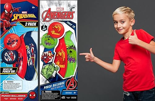 Miniatura 7 de Marvel Avengers Punch Balloon Ball Hulk, Iron Man y Spiderman Fidget Toy Inflable Big Bounce Ball Alivio del Estrés Juguete para Niños y Adultos