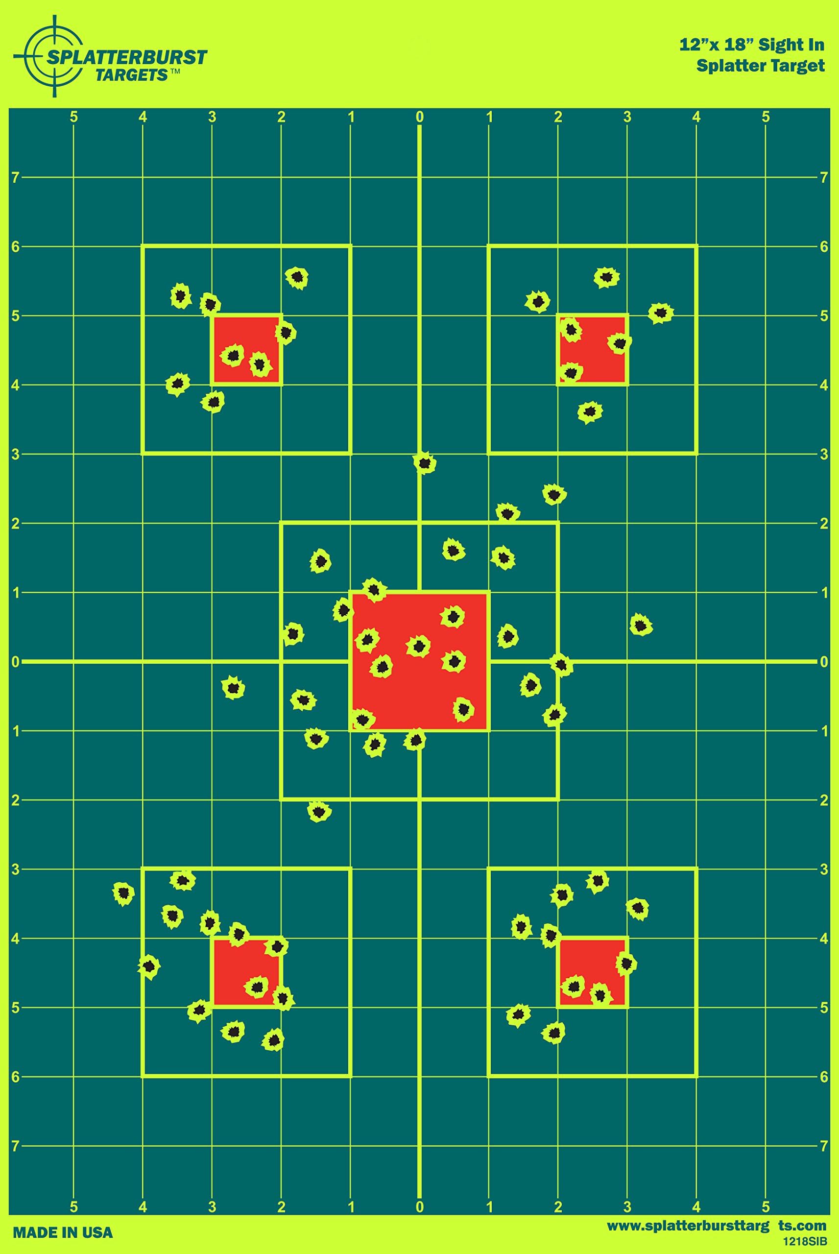 10 Pack - 12"x 18" -"Teal" - Sight in Splatterburst Target -Instantly See Your Shots Burst Bright Florescent Yellow Upon Impact!