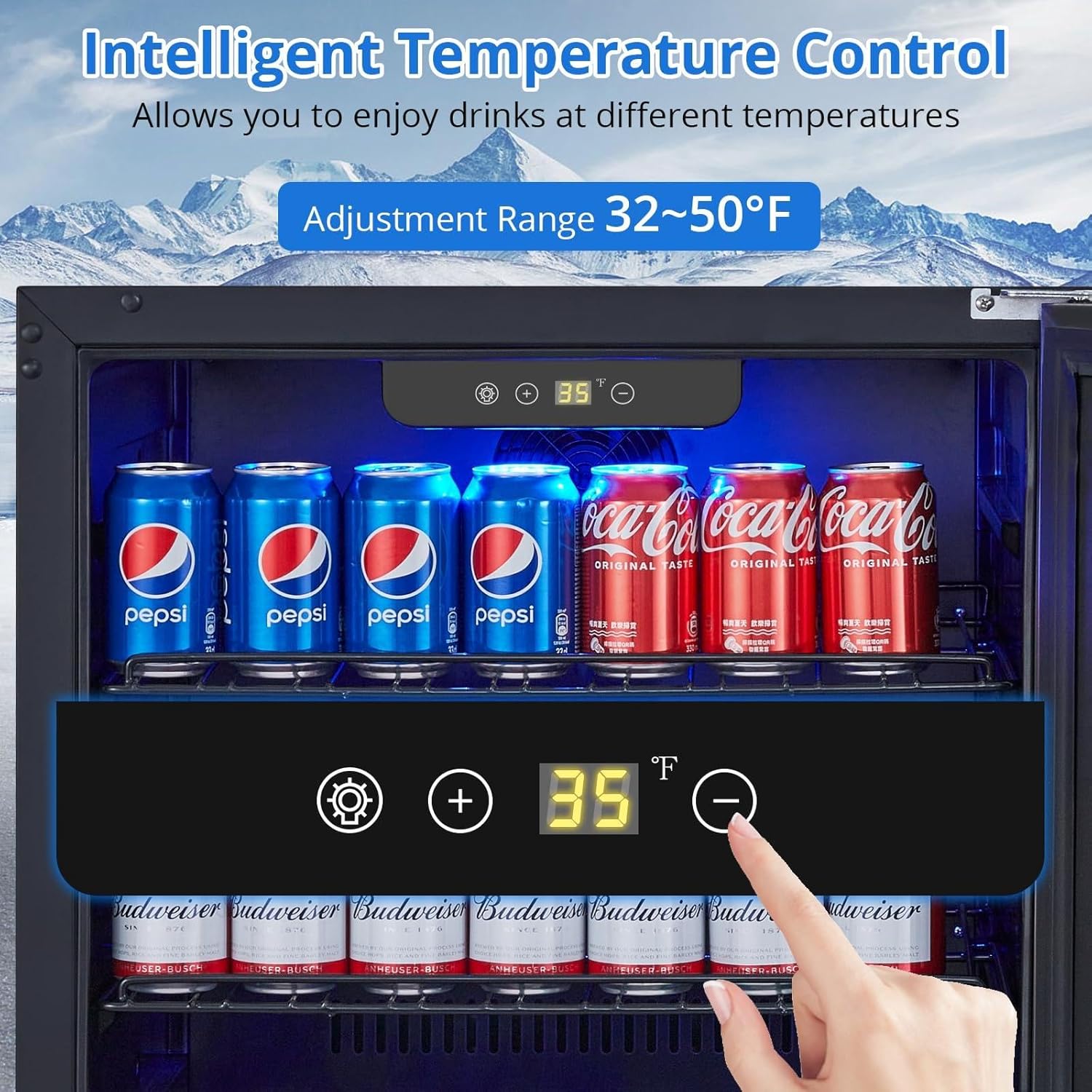 Stainless Steel 24 Inch Beverage Refrigerator for Outdoor Kitchen & Patio - 180 Can Capacity, Weather Proof Cooler