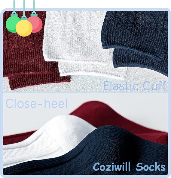 Baby Knee High Socks Girls Newborn Socks Boys Infant Tube Sock Cable Knit Knee High Stockings 3/6 Pairs