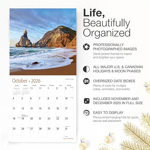 Miniatura 76 de RED EMBER Enchanted Places - Calendario de pared 2026 de 12 meses, 12 x 24 pulgadas, abierto, papel grueso y resistente, para regalo, calendario