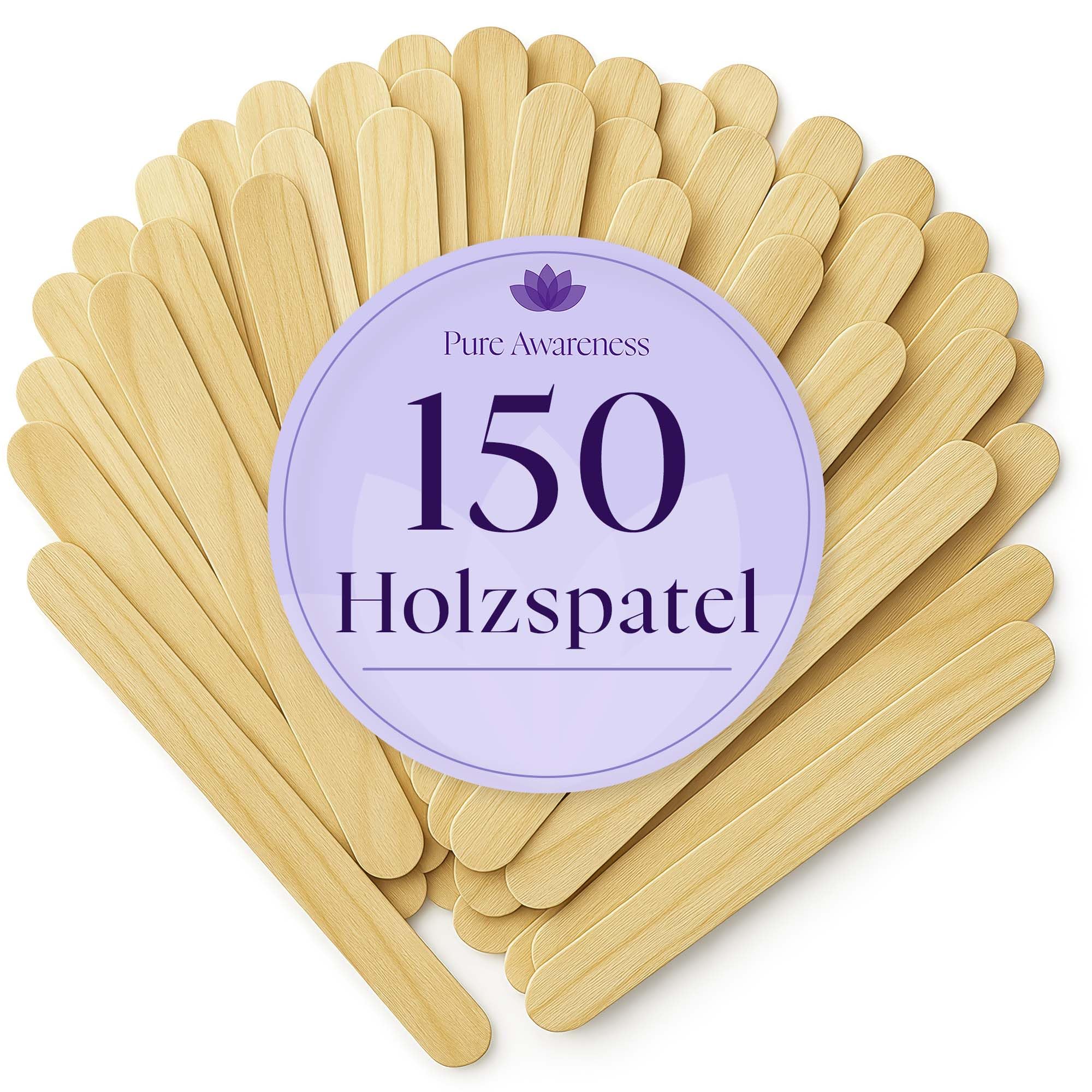 150 Holzspatel für Waxing & Sugaring – Einweg-Spatel | Holzstäbchen für Haarentfernung, Kosmetik & Tattoo · breite Eisstiele zum Basteln, DIY & Pouring