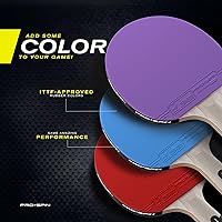 Vista 5 de PRO-SPIN Palas de ping pong - Raquetes de tenis de mesa de nivel profesional con fibra de carbono para un control superior Lámina de 7 capas, goma