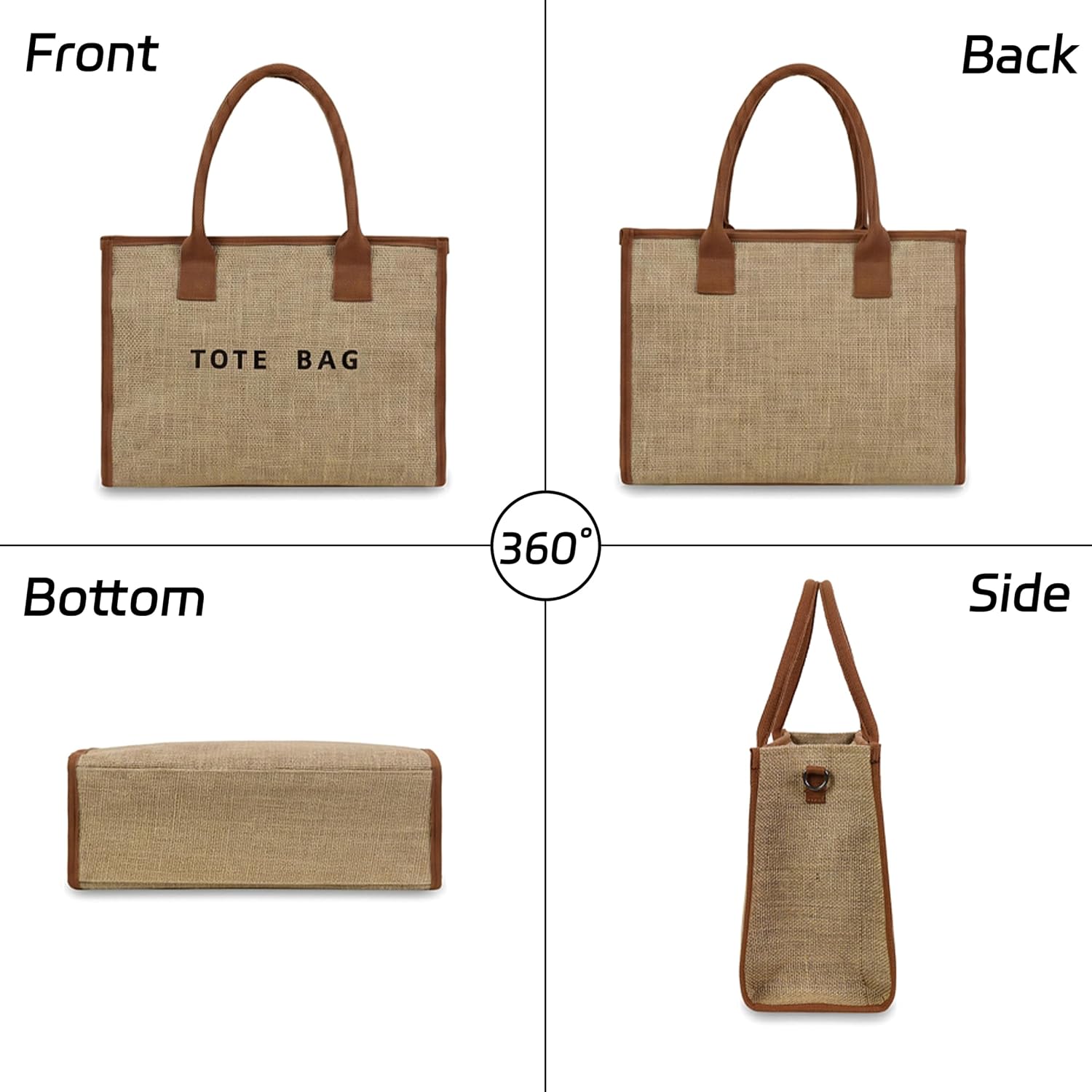 GISMTR PVC Tote Bag for Women Large Letters Print Hobo Handbags Kraft Paper Shoulder Bag with Strap for Work Travel
