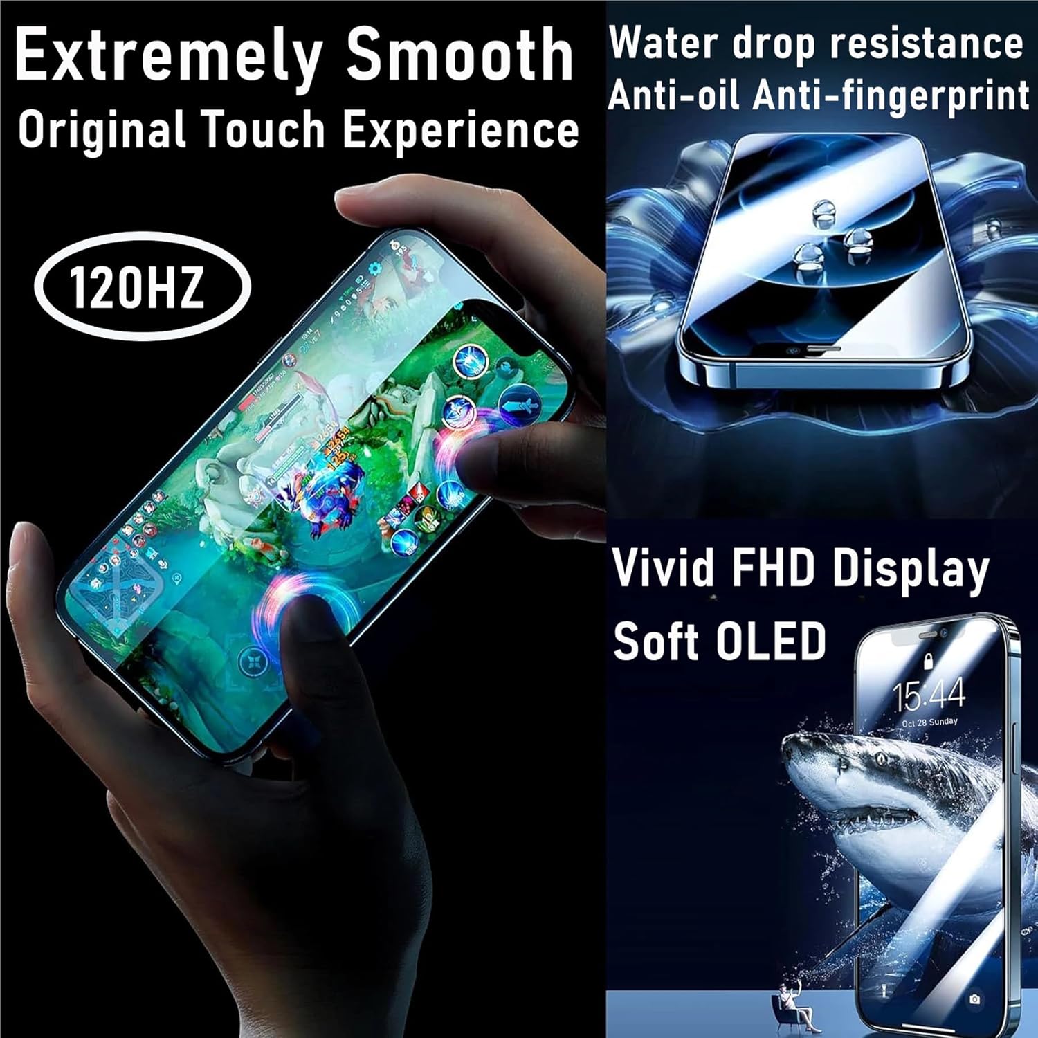 MP+ for iPhone 13 Pro Max Soft OLED Screen Replacement,[FHD][COF][Face ID] Touch Display Digitizer Assembly with Repair Tools Kit,Waterproof Tape