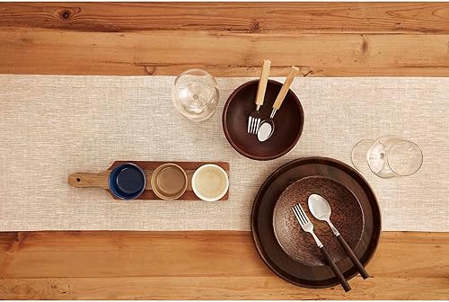 Miniatura 3 de Solino Home - Camino de mesa de lino de 14 x 36 pulgadas, beige champán, Athena, para otoño, Acción de Gracias, Navidad, vacaciones, lavable a
