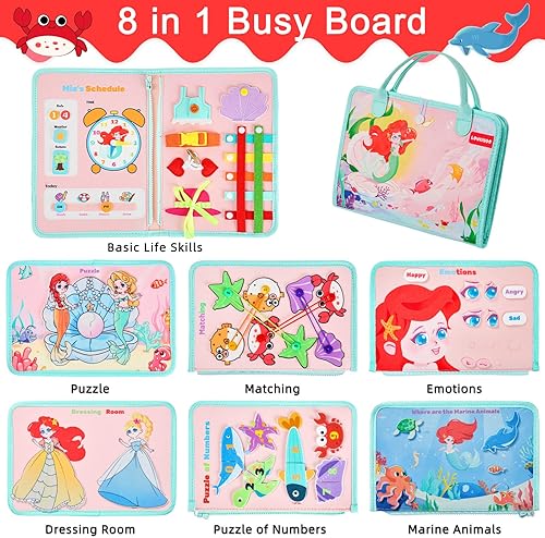 Miniatura 2 de Lovkiddo Tablero de actividades, juguetes Montessori para niños de 2 a 3 años, juguetes educativos y de aprendizaje preescolar para niños de 1 a 3