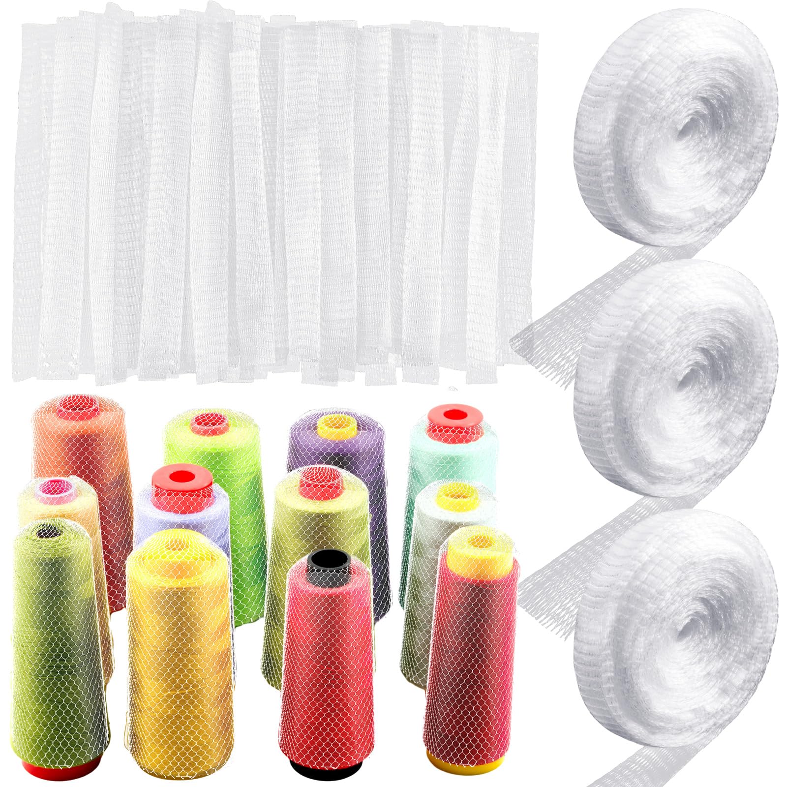 Gisafai 3 Rolls Candy Lei Netting Tubing Lei Netting Bags 360 ft Length Clear Candy Dessert Filler for DIY Wreaths Birthday Hawaiian Party Wedding Supplies : Arts, Crafts & Sewing