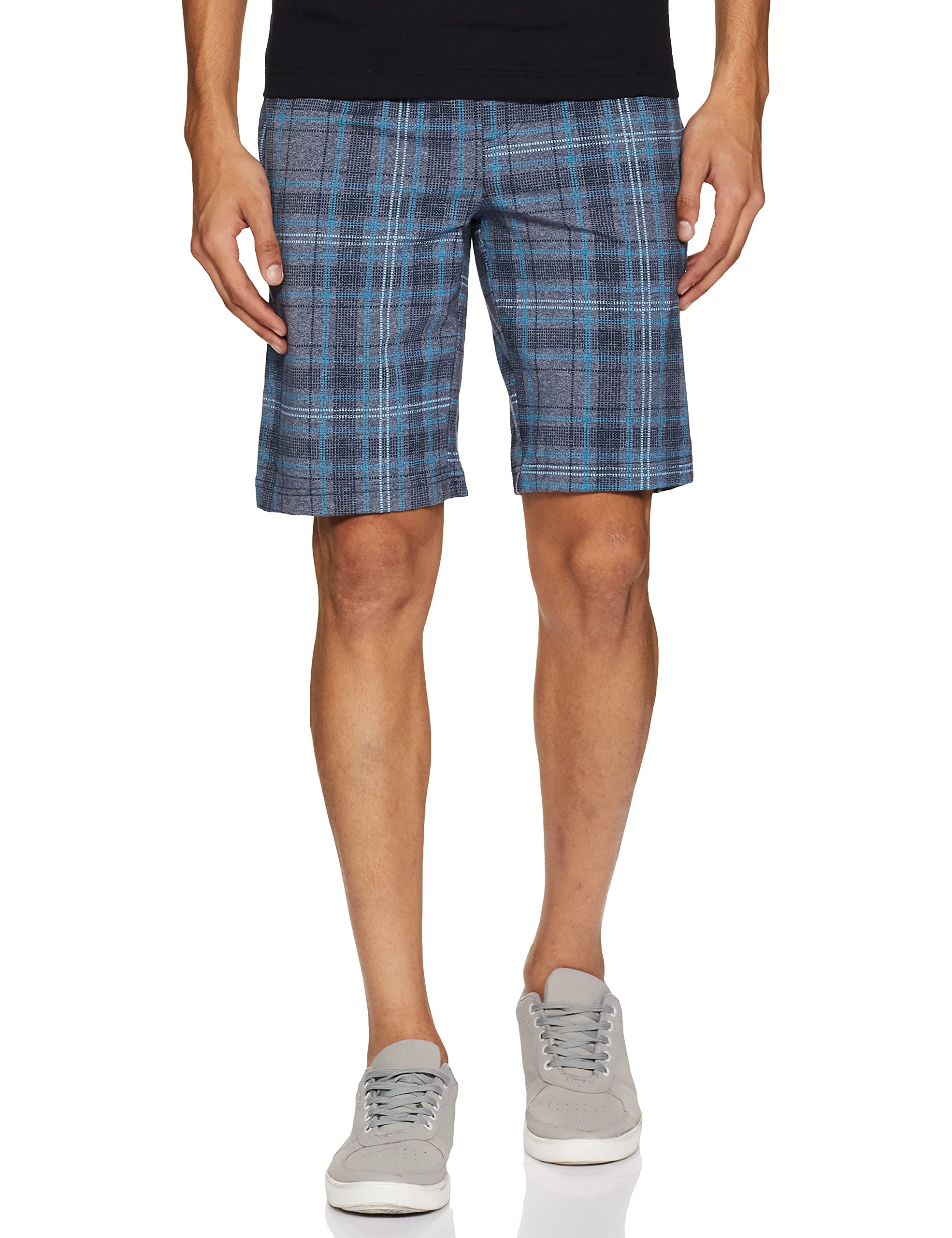 JockeyMen's Regular Fit Shorts (IM02_Mid Blue Mel/SMK_XL)
