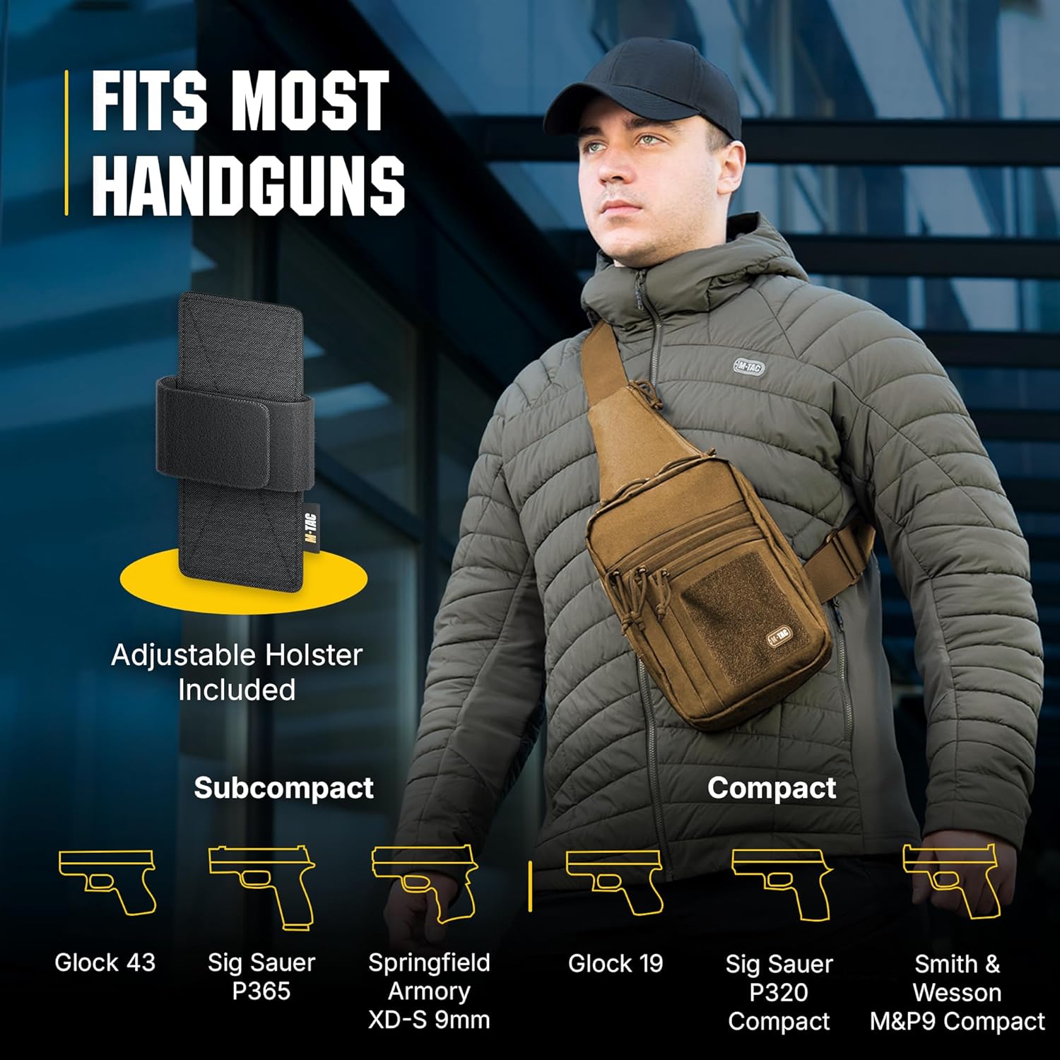 M-Tac CCW Sling Bag for Men & Women - EDC Shoulder Bag Tactical - Crossbody Concealed Carry Bag - Mens Chest Pack - Image 4