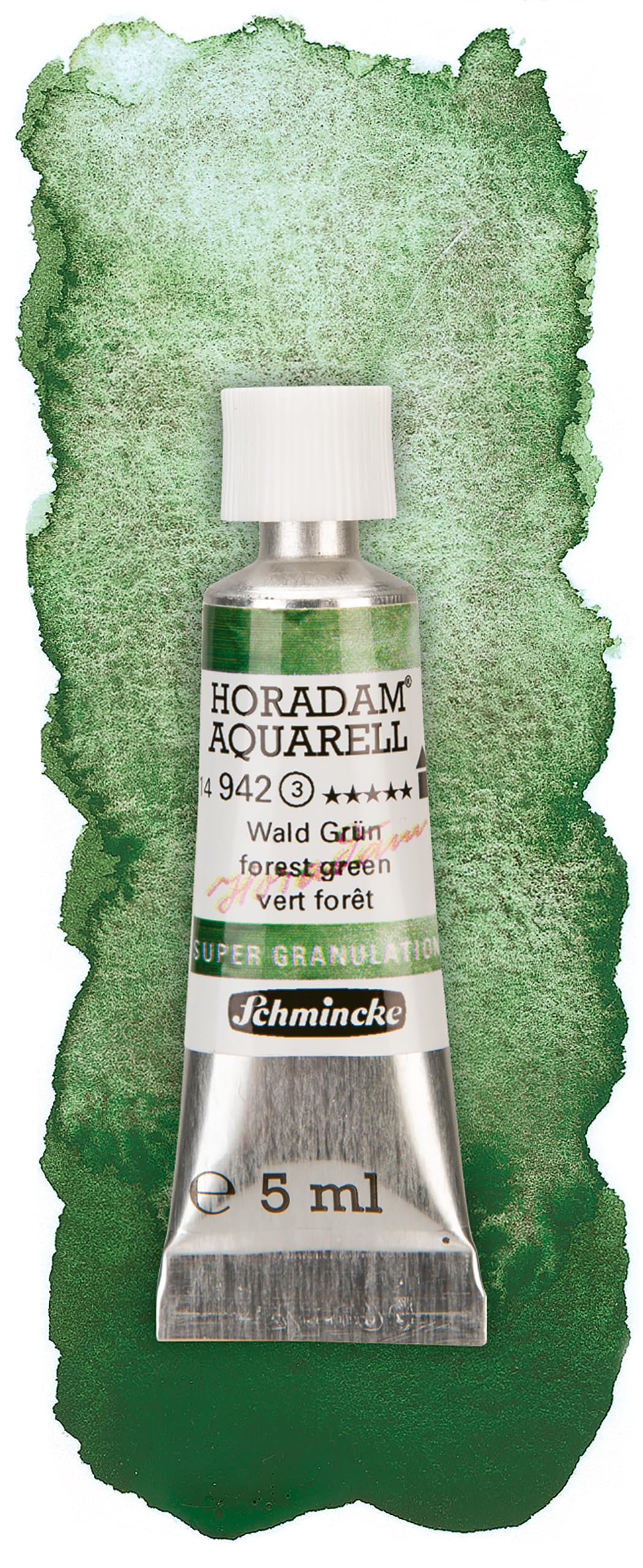Schmincke 943 Forest Blue Horadam Aquarell, Super Granulation, Forest Blue, 5 Ml, Very Strong Granulation, Finest, Super Granulating Watercolour Paints