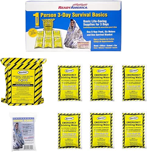 Ready America The Survival Box, 1-Person, 3-Day Emergency Kit Includes