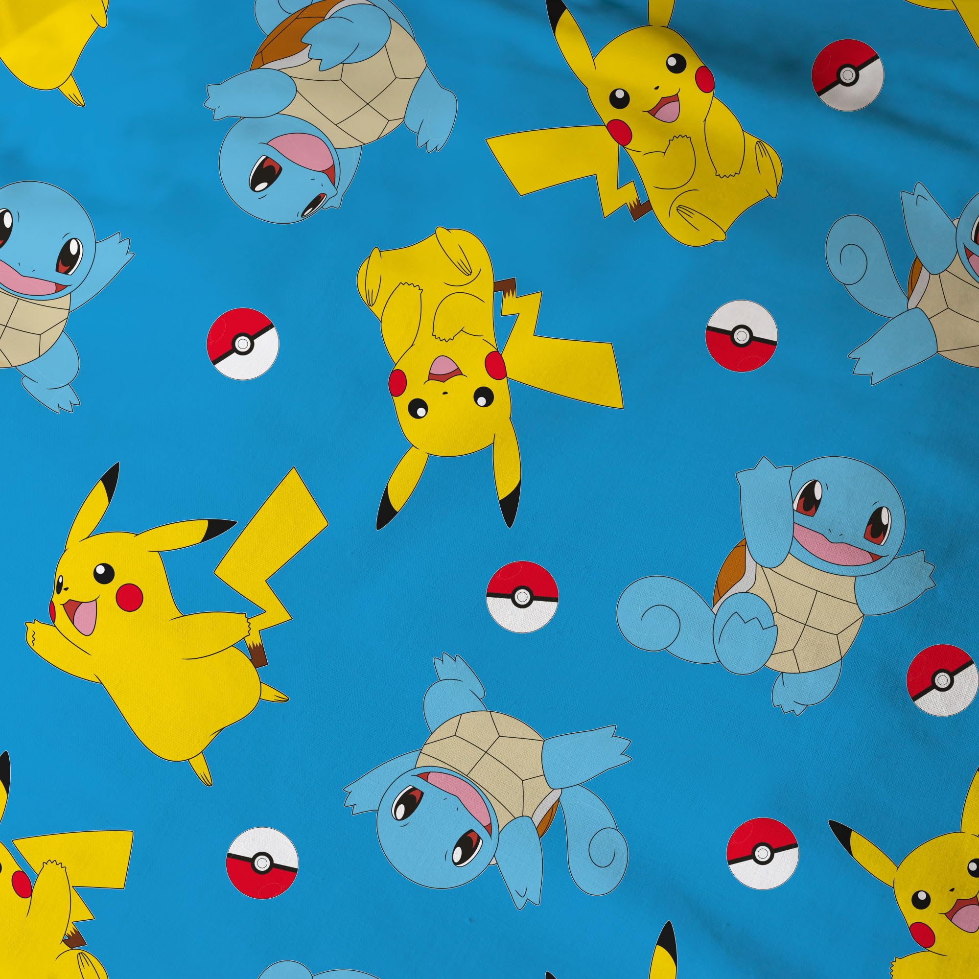 OMYDREAM Pokemon Goodbye Juego de cama infantil para 1 persona | 100% algodón | Oeko-TEX | Funda nórdica de 140 x 200 cm + funda de almohada de 63 x 63 cm | Estampado reversible para niño | Azul