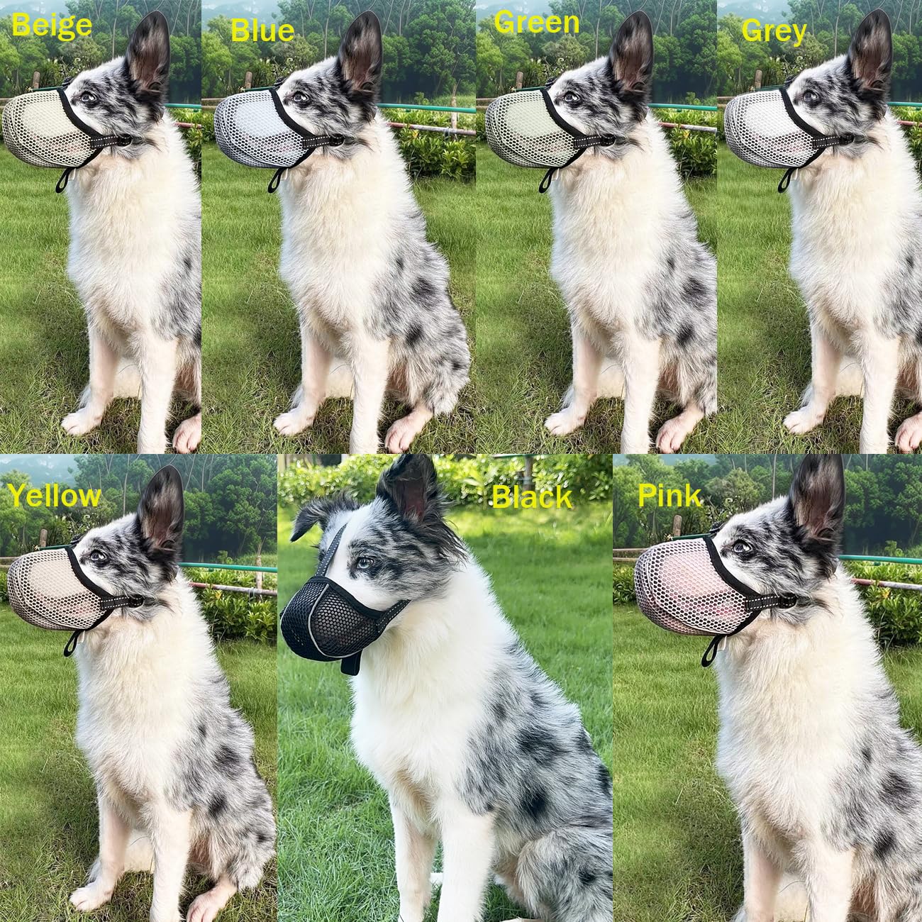 Muselière pour Chien Empêche de Mâcher/Manger/Mordre - Couvre Muselière Respirante, Réfléchissante et Ajustable - Anti Morsure (Noir-L)