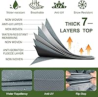Vista 2 de Mofeez Cubierta para cámper, extragruesa, 7 capas, de 22 a 24 pies, resistente al viento, impermeable, antidesgarros, parches adhesivos