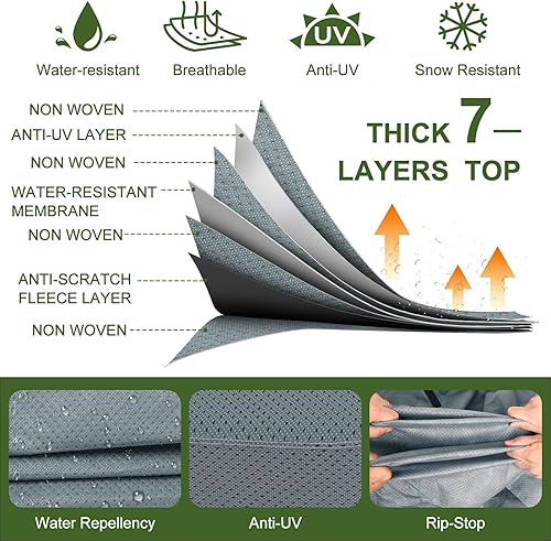 Miniatura 2 de Mofeez Cubierta para remolque de viaje, 7 capas mejoradas, extra gruesa para caravana, cubierta de 22 a 24 pies, resistente al viento, impermeable,