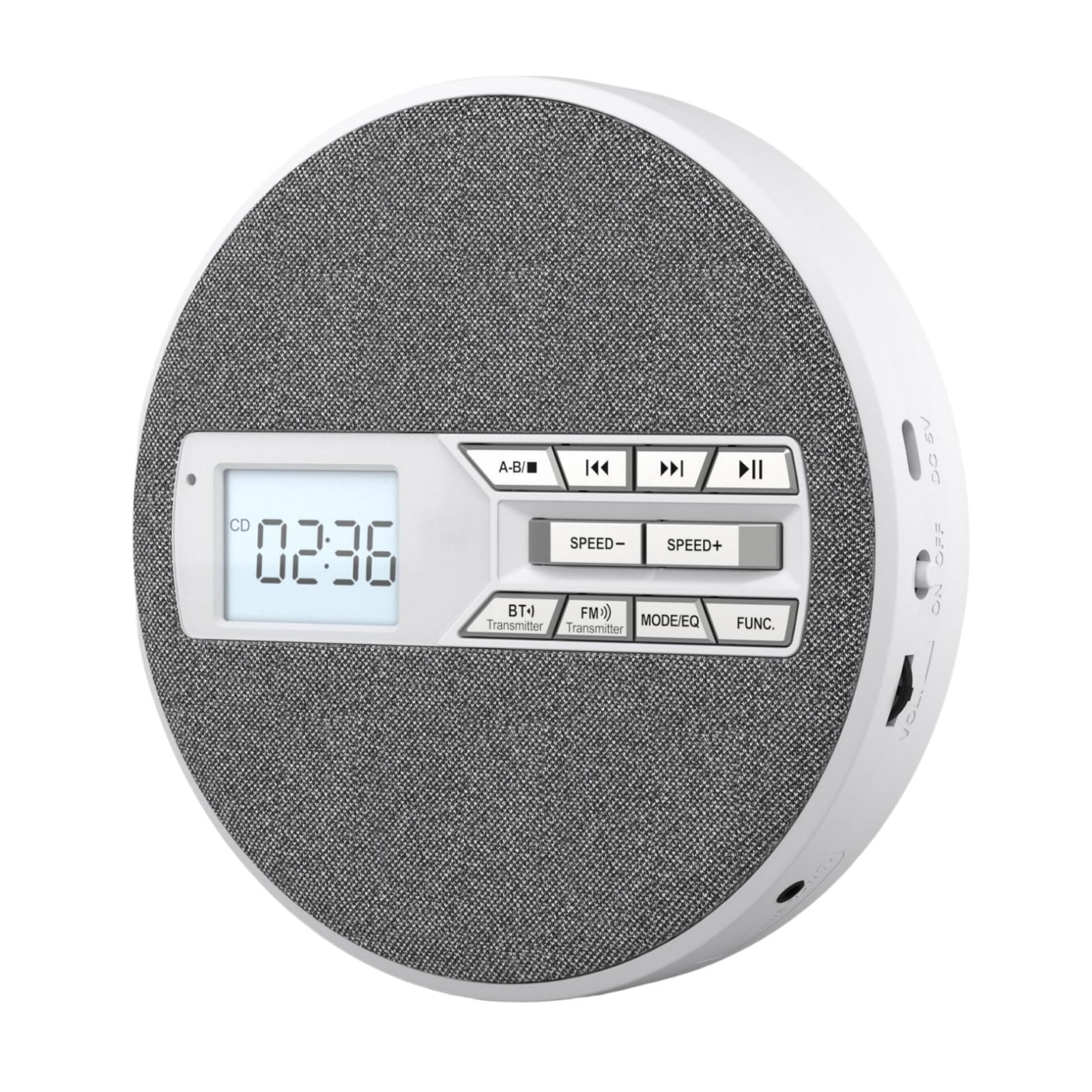 Lettore musicale multiformato con uscita da 3,5 mm e pulsante retroilluminato per disco LCD per casa e viaggio