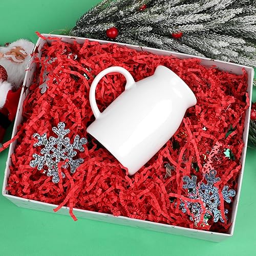 Miniatura 6 de LOMIMOS Triturador de confeti de papel de rafia rojo de Navidad de 8.8 onzas, para envolver regalos, manualidades, embalaje, decoración de fiesta