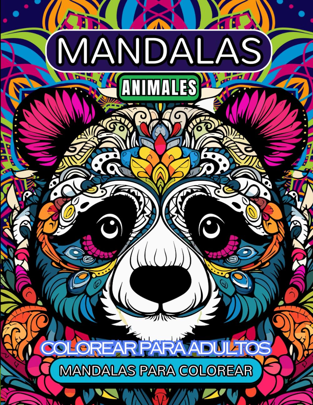 Libro para Colorear para Adultos y Niños Mandala de Animales, 50 páginas para colorear antiestrés y relajantes