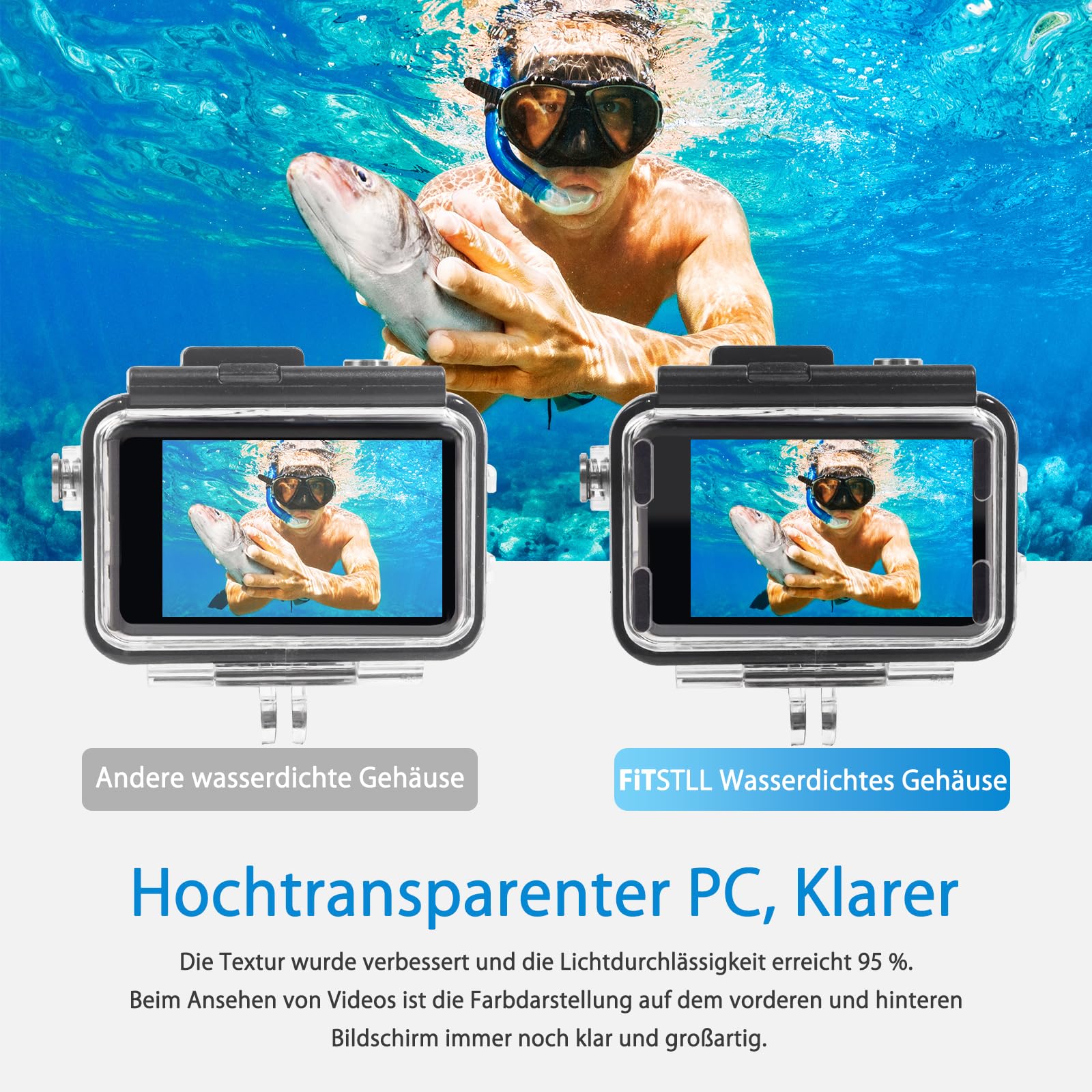 Waterdichte beschermhoes voor DJI Osmo Action 5 PRO/4/3, 40 m