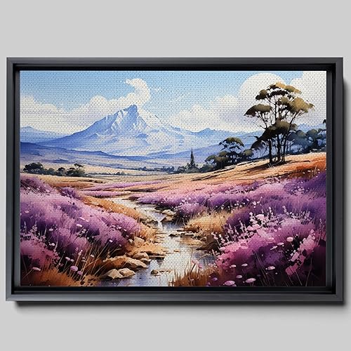 Fields of Lavender, Watercolor Provence Landscape and Lavender Field, Watercolor Prints of Serene Beauty, Decor Canvas, Art Decor
