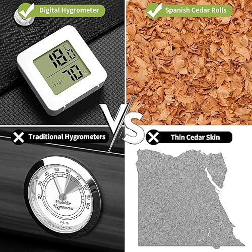 Miniatura 6 de Humidor de cigarros, moderno humidor transparente, rollos de cedro español, caja de plástico acrílico, portátil, hermético, contenedor con capacidad