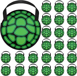 Aliceset 24 Pcs Turtles Party Favor Bags Nonwoven Reusable Tote Bags with Handles for Goodie Snack Treat Candy Turtle Theme Party Supplies Carnival Game Video Birthday Gift Decoration, 10.24 Inches