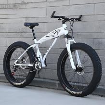Mountain Bike, Fat Bike, 20, 24, 26-Inch, 24-Speed MTB, Extra Thick Tires, Disc Brake, Lightweight High Carbon Steel Frame, For Kids, Adults, Middle School, High School Students, Commuting to