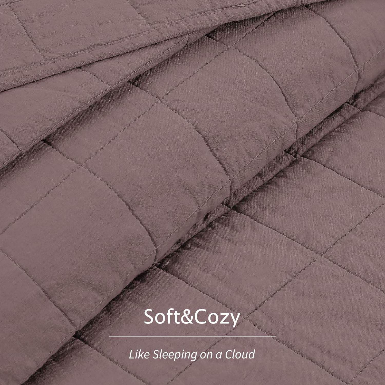 100% cotton quilt sets queen size- soft lightweight quilt bedding set for bedroom decor- bedspread in geometric pattern with 2 pillow shams for all season, 90x98 inches mocha brown full/queen(90"x98")