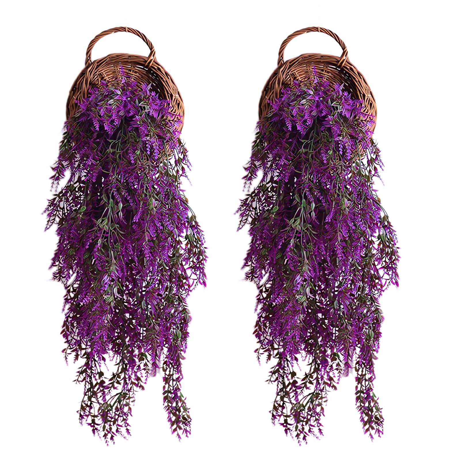 PANYI 2 Piezas de Flores Colgantes Artificiales Plantas Artificiales Colgantes Plantas Artificiales Exterior Adecuadas para DecoracióN de Paredes Interiores y Exteriores en Jardines DoméSticos