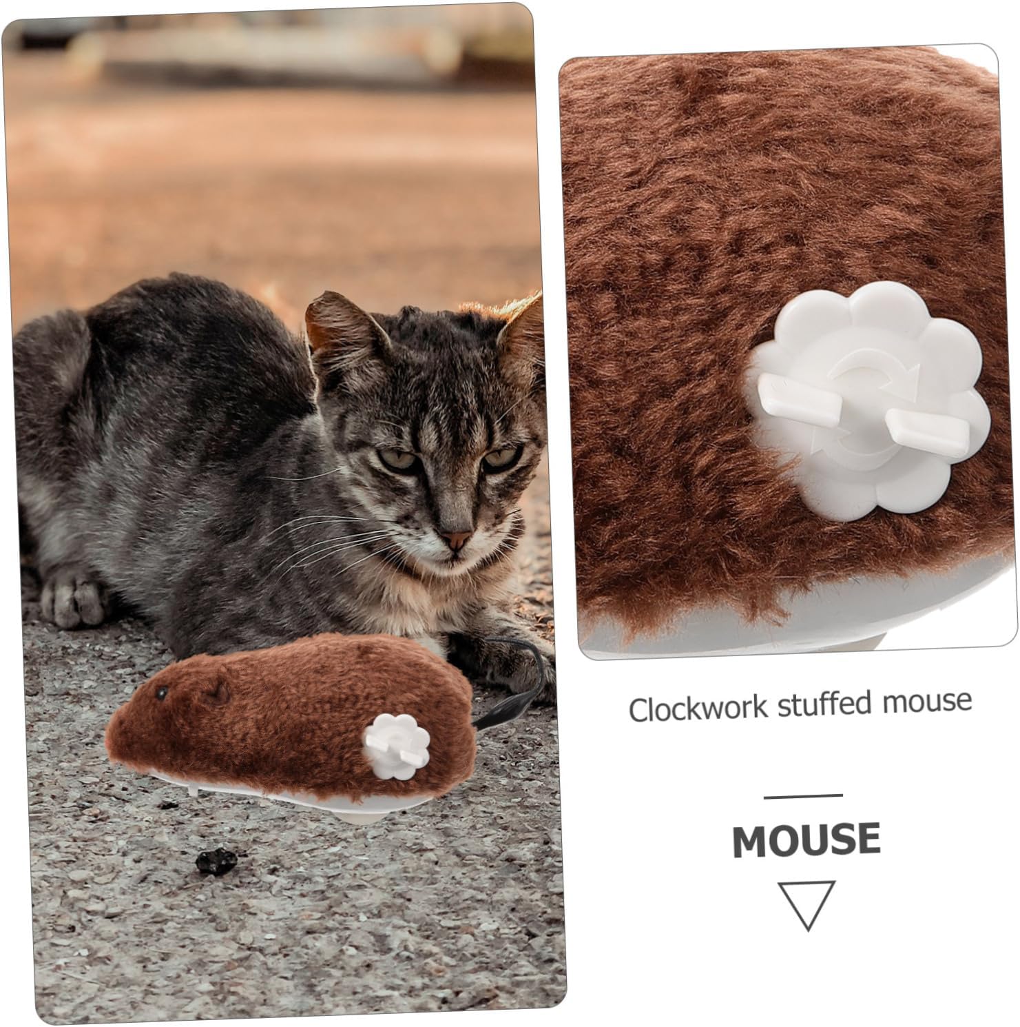 6Pcs Plush Wind Up Mouse for Cats Random Color Clockwork Rat for Boredom Relief and Active Play Durable Pet Supplies