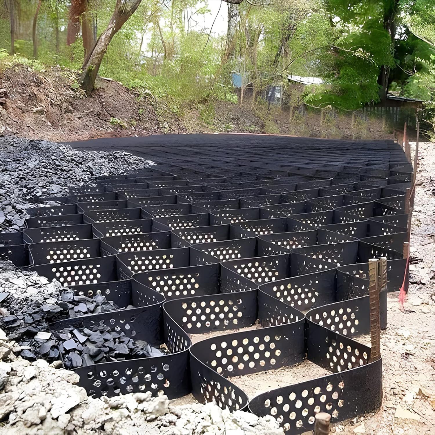 Grille géo de drainage ELzEy stabilisateur de gravier extensible pour route 10x6m
