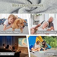 Vista 4 de Water Resistant Blanket for Bed Couch Sofa, Cat/Dog Blanket Waterproof Washable, Small Cozy Reversible Furniture Protector, Leakproof Throw