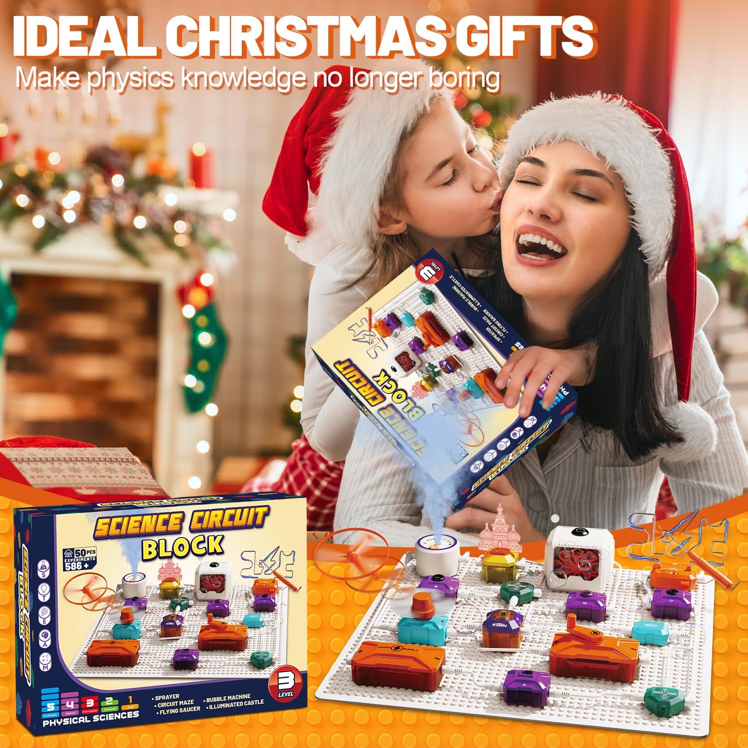 Science Kits for Kids - STEM Kits for Kids, Electronics Exploration Kit, Over 420 Projects, 50 Circuit Parts with Bubble Maker,Fan & Flying Helicopter, STEM Educational Toy Gifts for Boys& Girls - Image 8