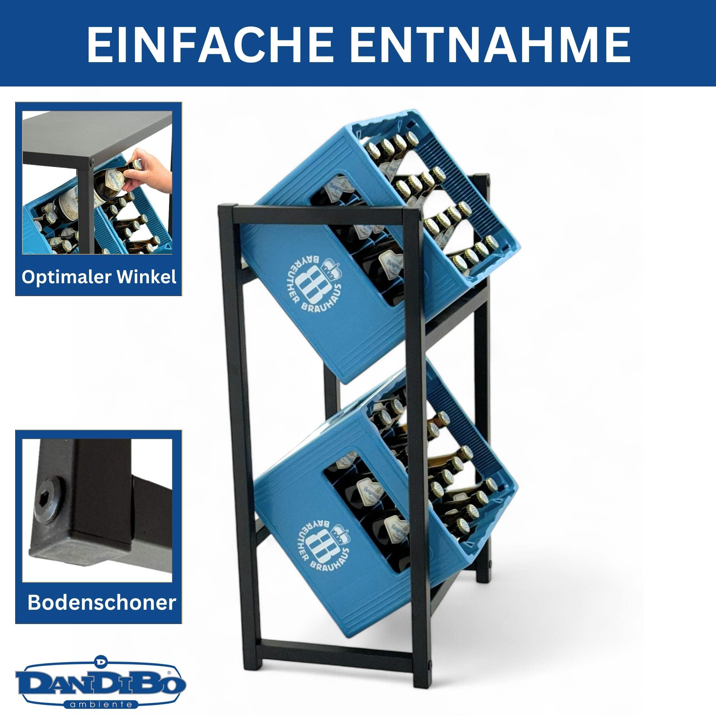 DanDiBo Getränkekistenregal Für 6 Kisten – Stabiler Metall-Ständer, 71 Cm Breit, In Schwarz
