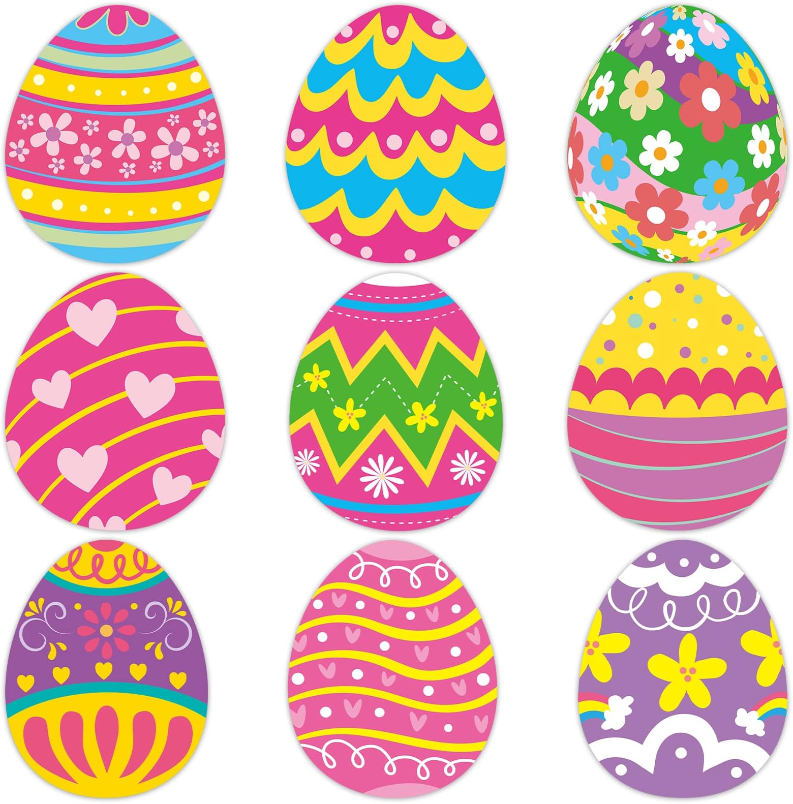 Wonmon 72 PCS Easter Cutouts for Bulletin Board Decoration, Easter Egg Bunny Rabbits