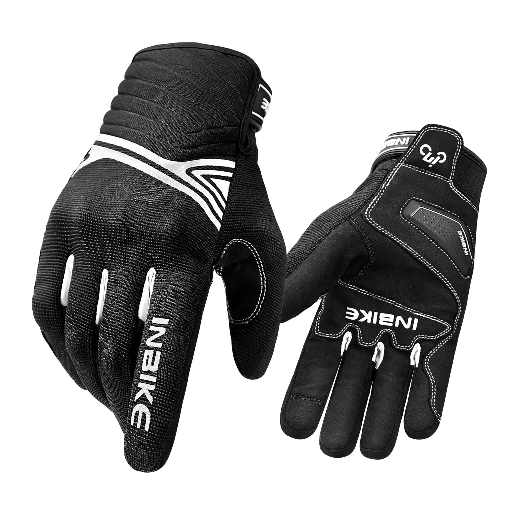 INBIKE Motorradhandschuhe Herren Damen Winter Warm Wasserdicht Winddicht mit Harter Schutz Motocross Motorrad Handschuhe Männer Schwarz/Weiß S IM902W
