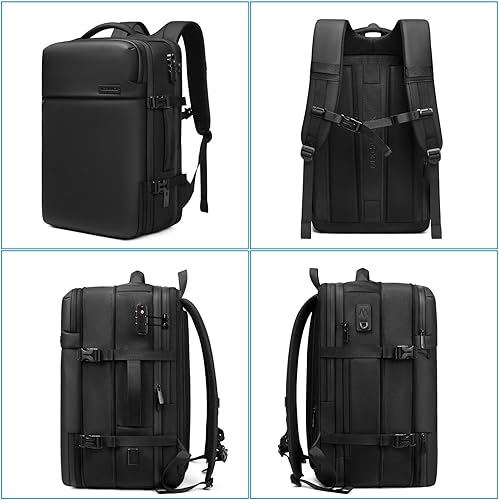 Miniatura 9 de Mochila Airback, mochila de vacío de aire expandible de 70 L para viajes, bolsas de vacío de viaje con bomba, bloqueo TSA, puerto de carga USB,