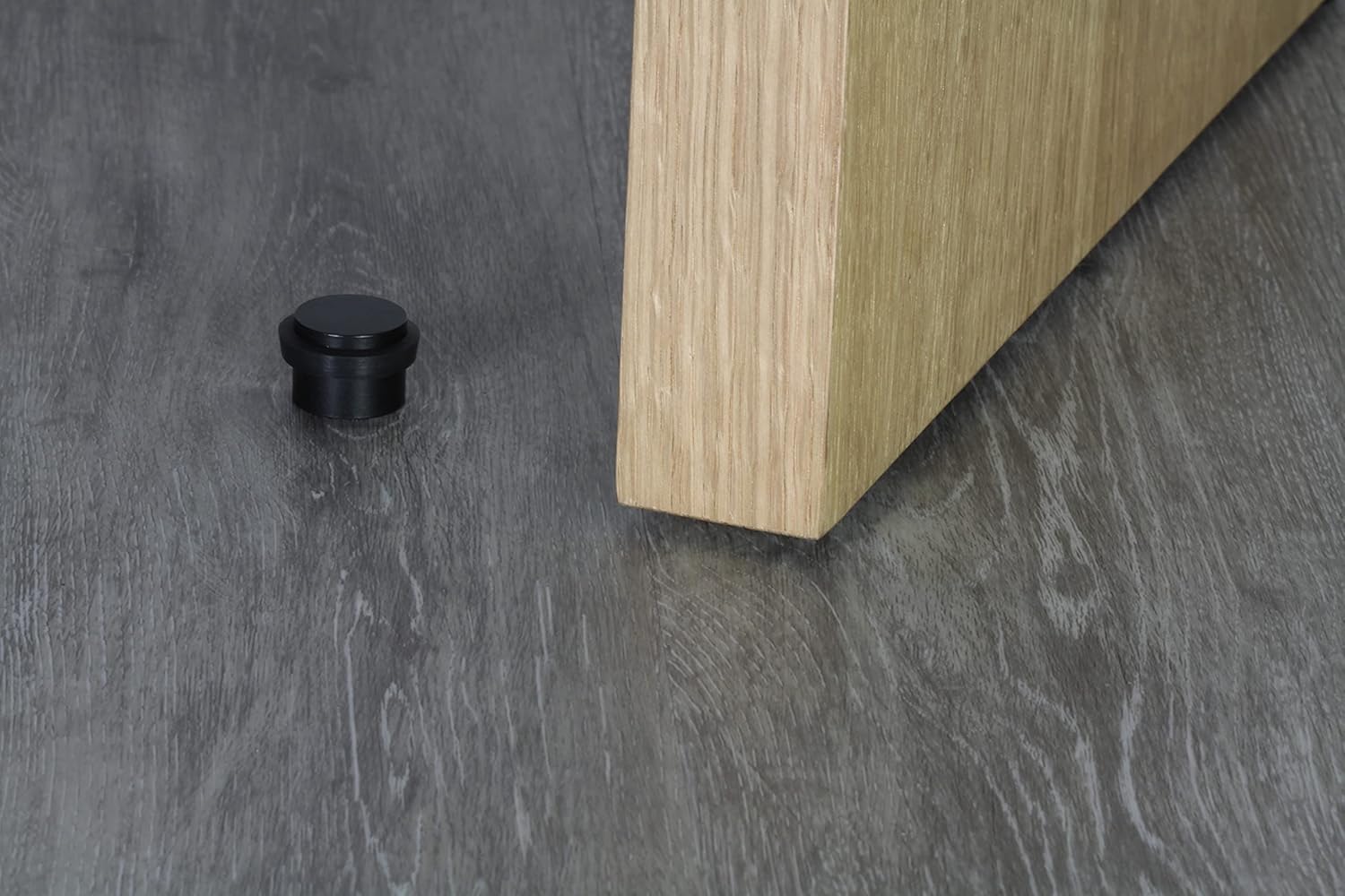 EVI Herrajes | Black Door Stopper - Adhesive Installation - Black Rubber Protector - W=0.94 x H=0.79 Inch Door Stop