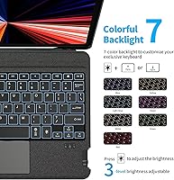 Vista 5 de Funda de teclado para iPad Pro de 11 pulgadas (201820202021), iPad de 10 generación, iPad Air 45 generación, teclado magnético desmontable Bluetooth