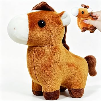 Kawaite Cuddly Horse Stuffed Animal Plush Toys for Kids and Babies, Kawaii Plushies, Soft Horse Plush Toy Dolls, Kids Plushie Keychains, Small Stuffed Animals for Christmas Decoration