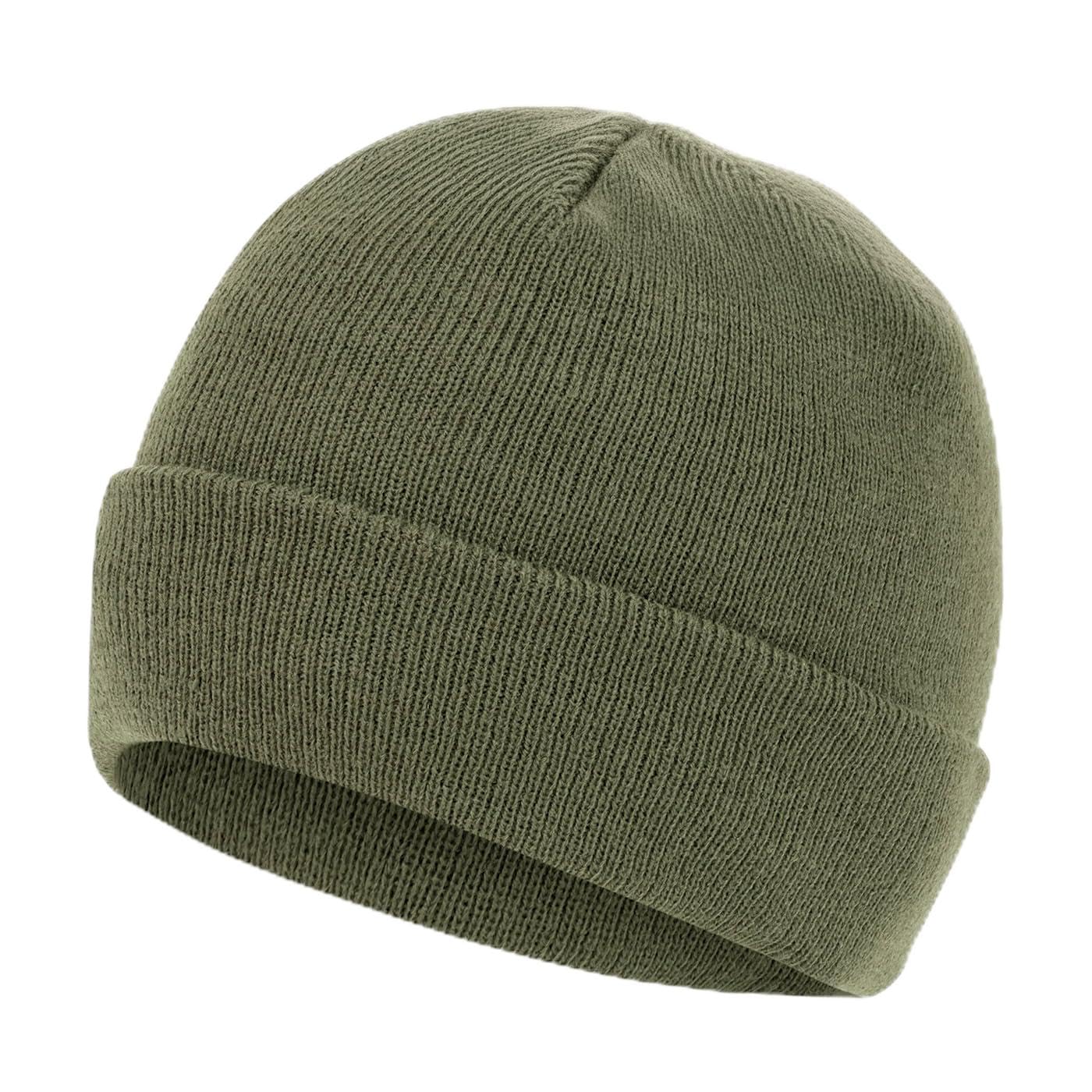 Highlander Thinsulate Watch Hat Mens Warm Winter Lined Hiking Ranger Green