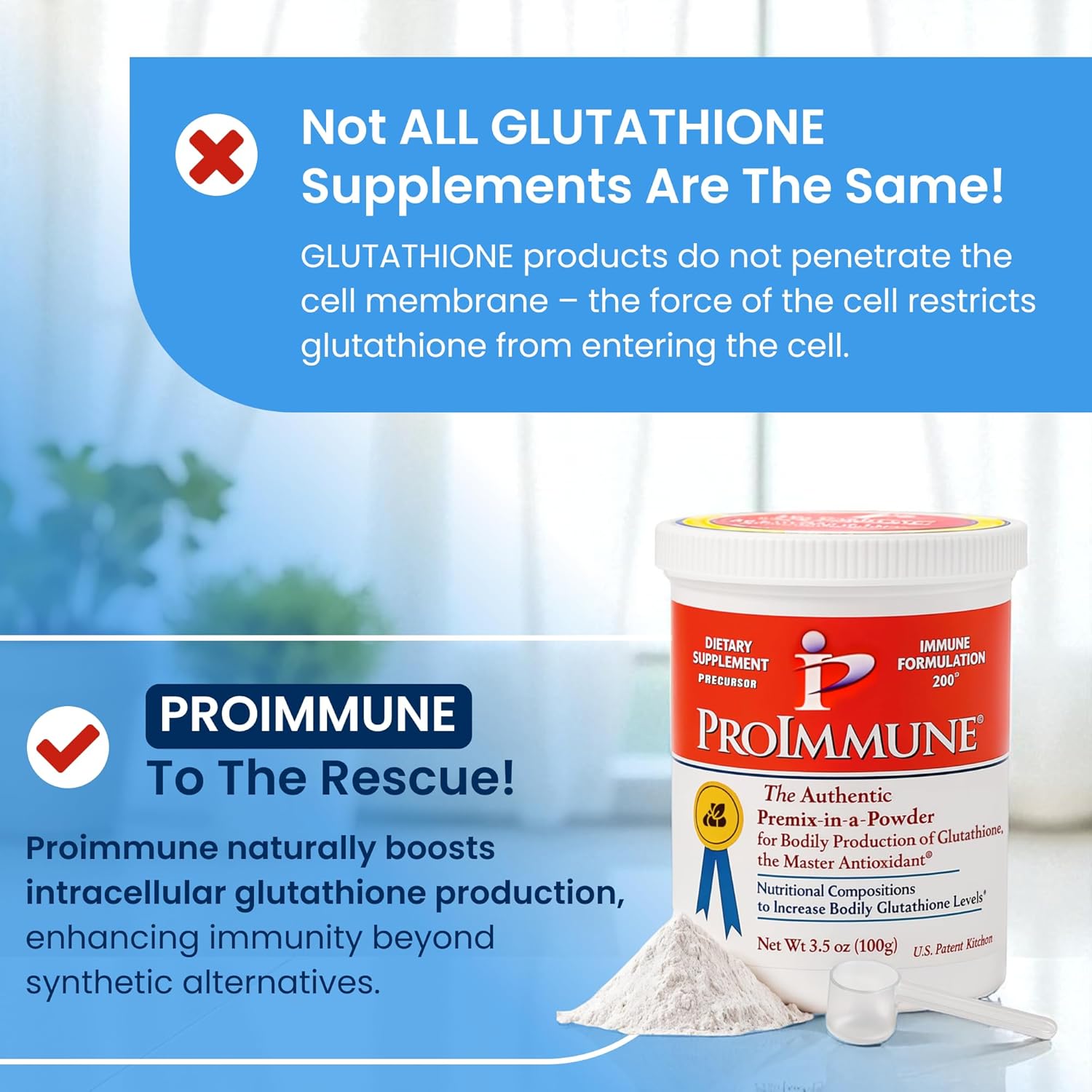 Glutathione Supplement 2 Month Supply of Glutathione Powder Precursor – ProImmune Immune Formulation 200® for Powerful Immune Support - Doctor-Formulated Antioxidant Complex, 62 Servings - Image 3