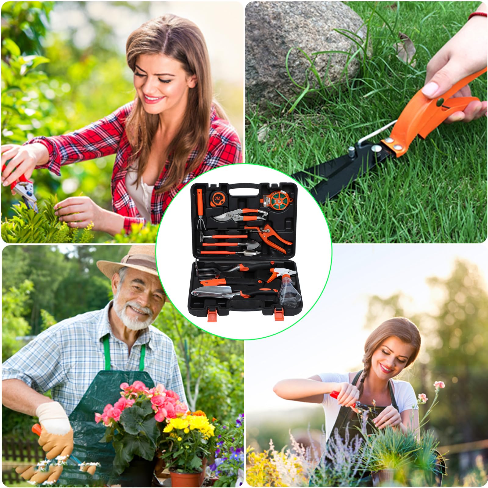 Lot de 12 outils de jardinage pour jardinage avec truelle et fourchette